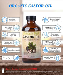 VRJEUGO Huile de ricin noire jamaïcaine appliquée sur cuir chevelu pour hydratation et brillance.
