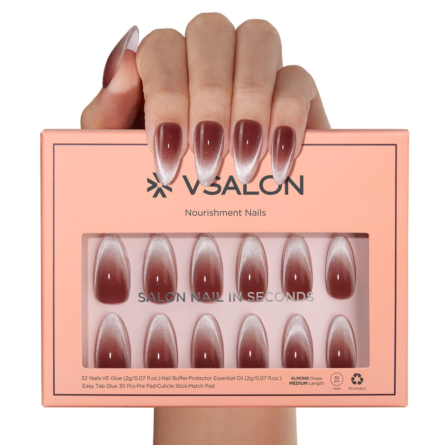 VSALON ensemble semi-transparent réutilisable pour retouches faciles et manucure variée
