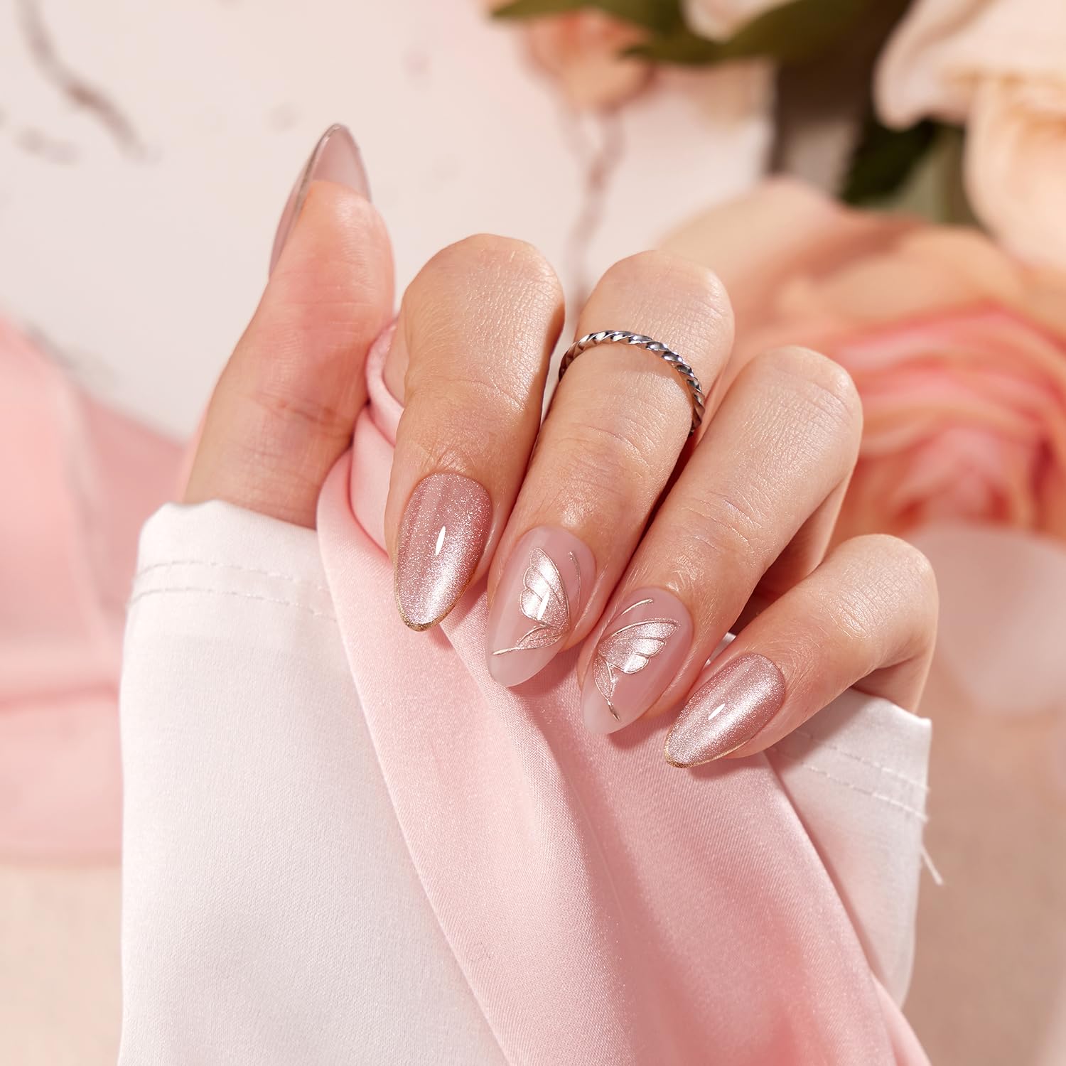 Fixation rapide VSALON, application en 3 minutes pour un style rose éclatant.