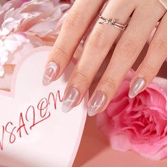 VSALON Ongles adhésifs effet cat-eye nude, résultat glamour durable.