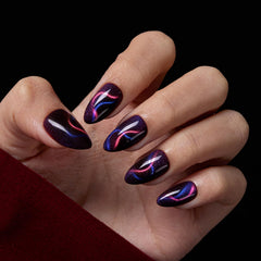 VSALON ongles chrome opaque spirale, effet chic pour style moderne.