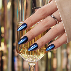 VSALON onglets bleu oeil de chat brillant, finition haut brillant
