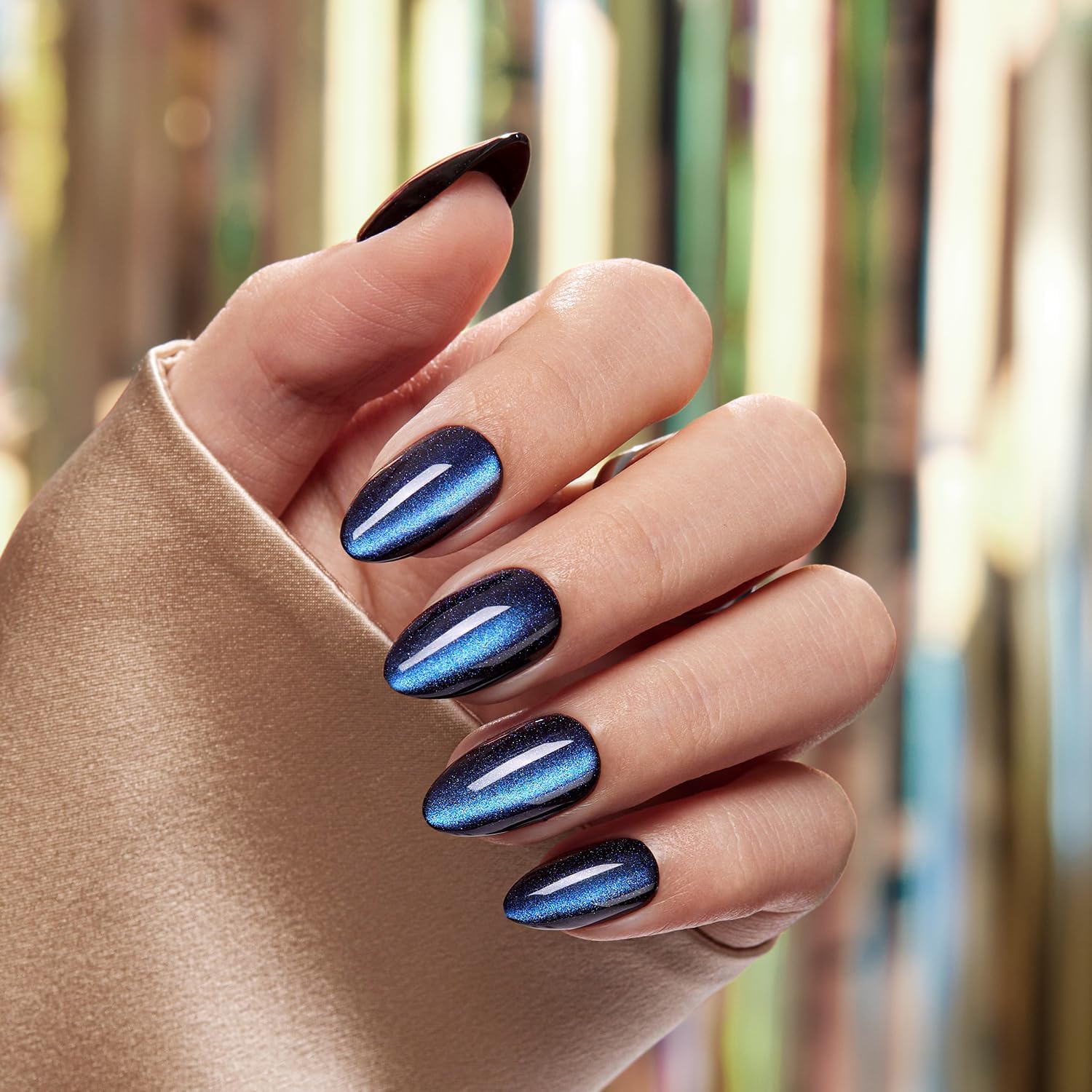 VSALON onglets bleu oeil de chat magnetique, effet magnétique séduisant