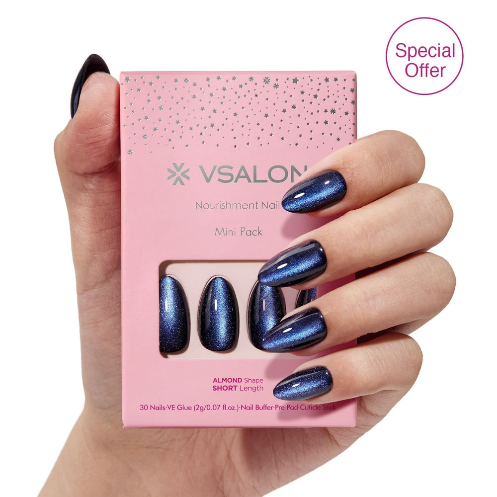 VSALON ongles réutilisables bleu œil de chat, économie et durabilité