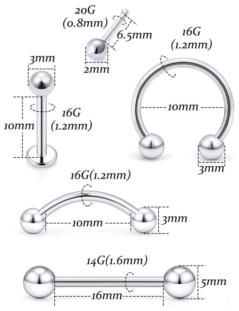 Aiguilles piercing 12G Vsnnsns, contrôle et propreté pour un travail soigné.