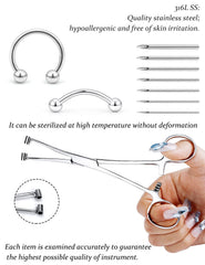 Aiguilles piercing 14G Vsnnsns, précision et confort lors du perçage.