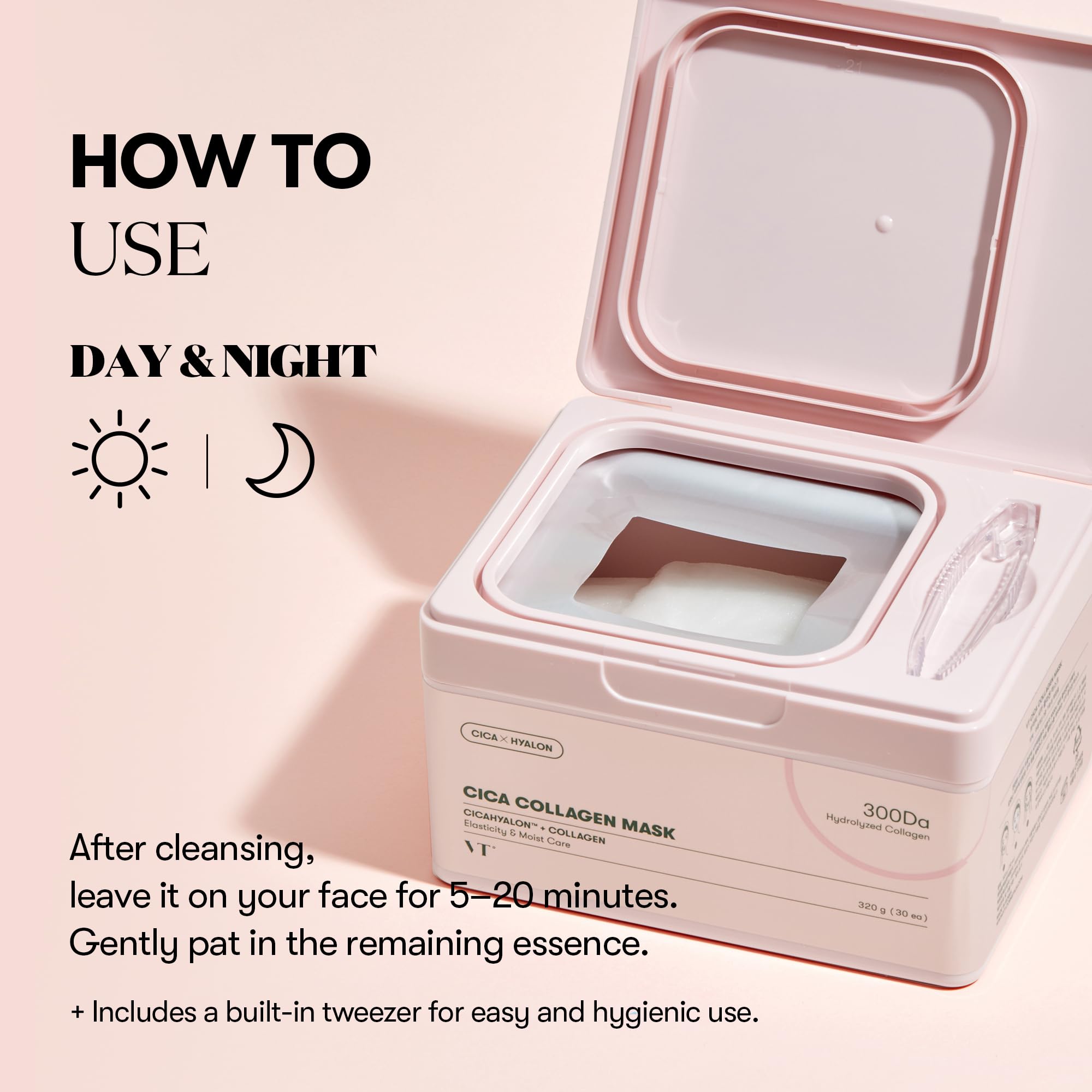 VT COSMETICS CICA Collagen Daily Mask application légère et rapide pour soin express
