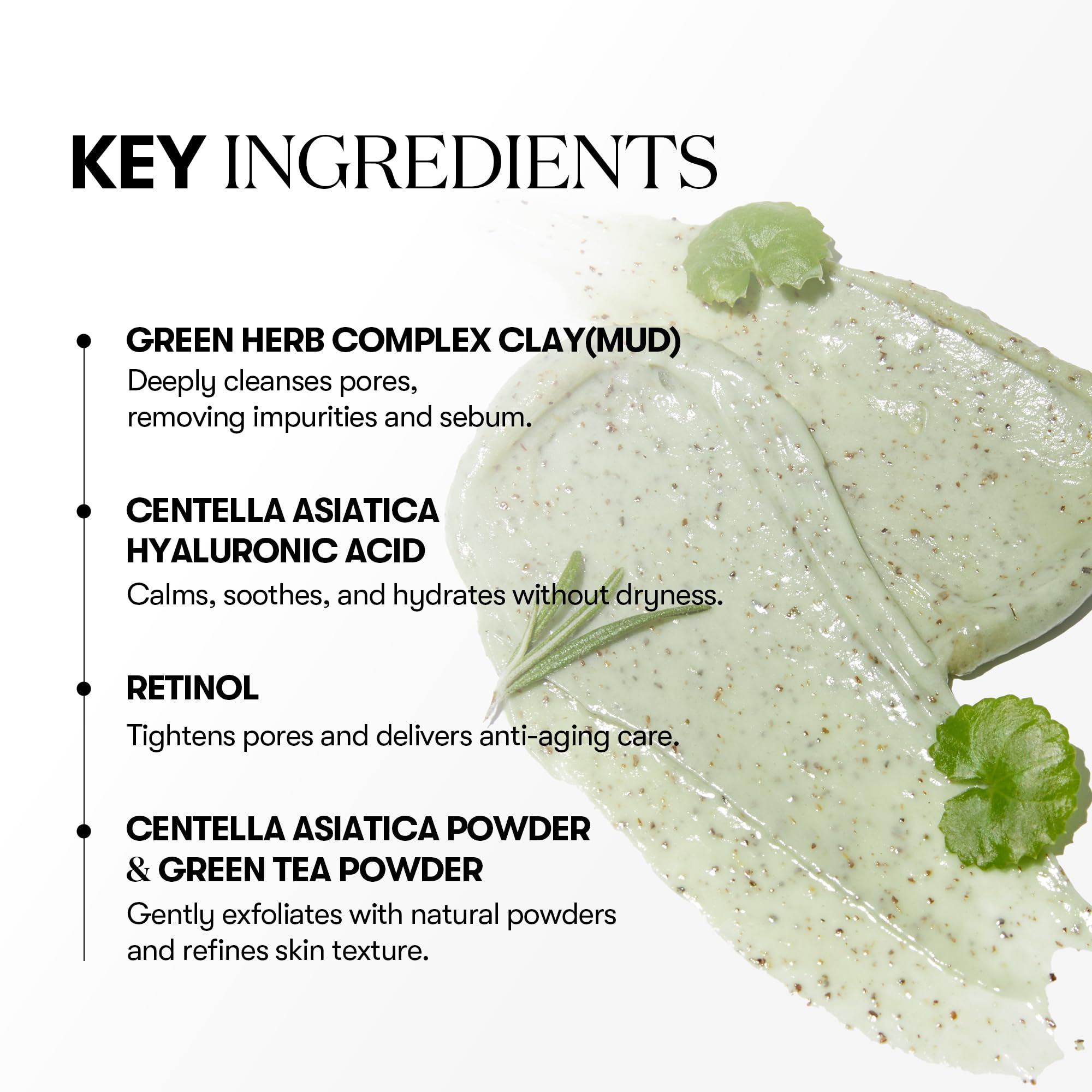 VT COSMETICS CICA Mask Cleanser – centella et herbes vertes apaisantes.