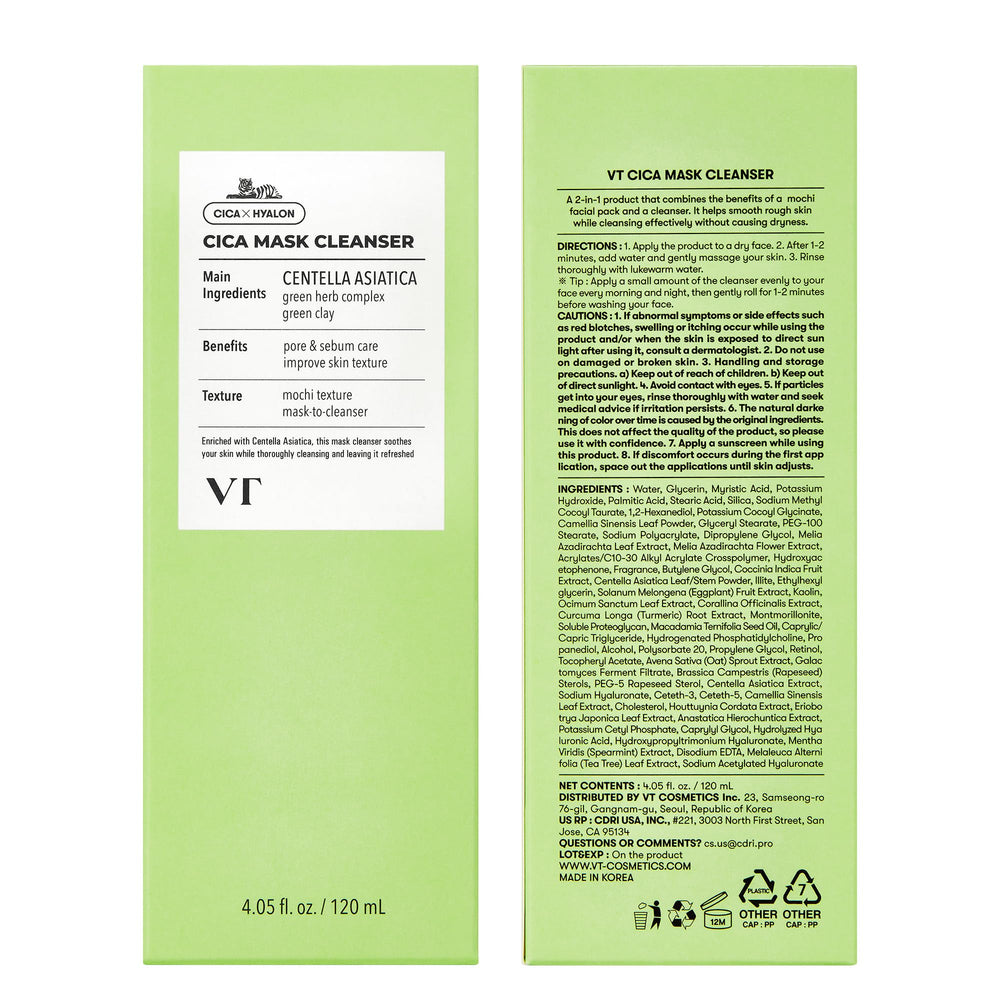 VT COSMETICS CICA Mask Cleanser – hydratation légère et sensation de fraîcheur.