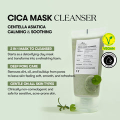 VT COSMETICS CICA Mask Cleanser – nettoyant mousseux 2-en-1 pour peau nette.