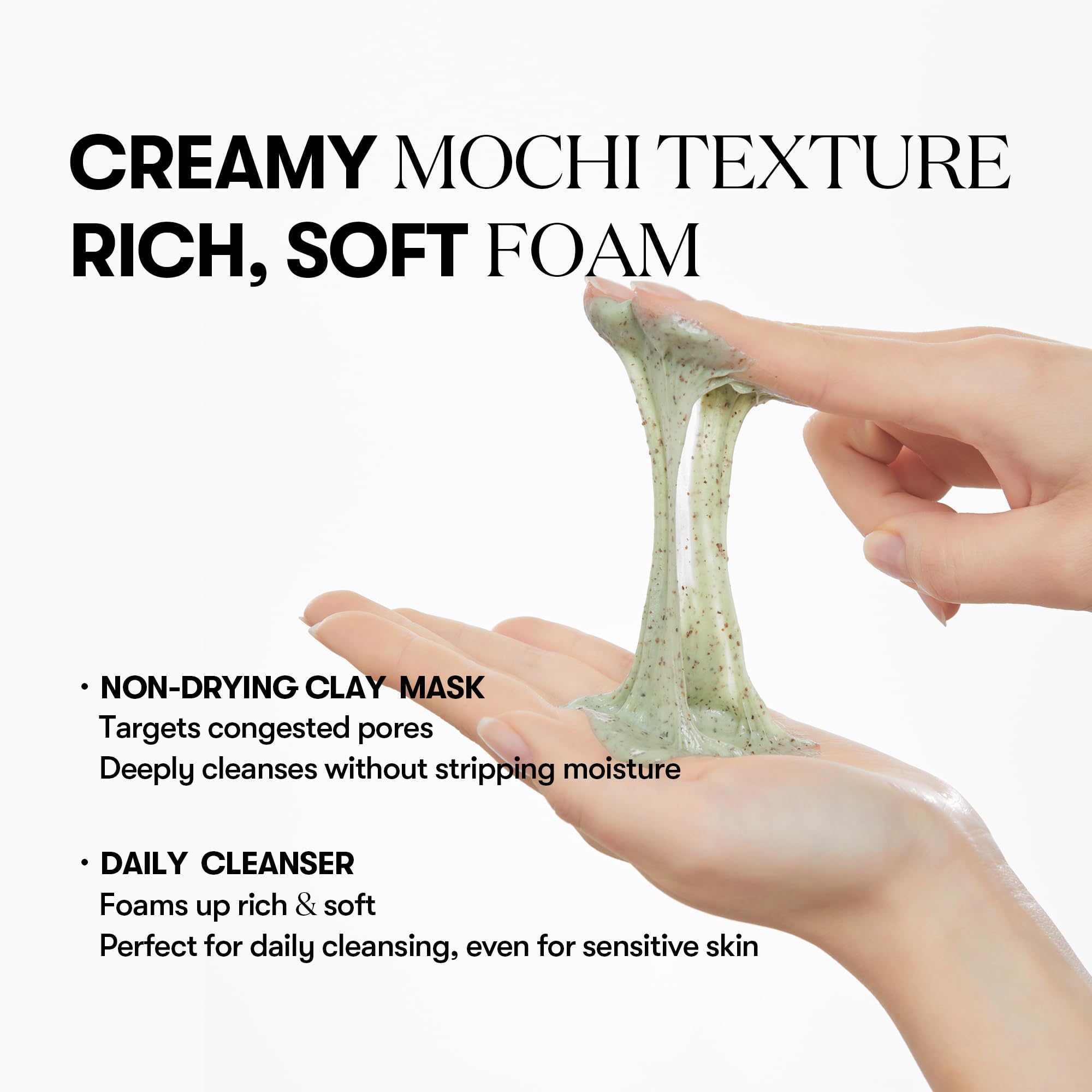 VT COSMETICS CICA Mask Cleanser – texture mochi crémeuse qui glisse sans tiraillement.