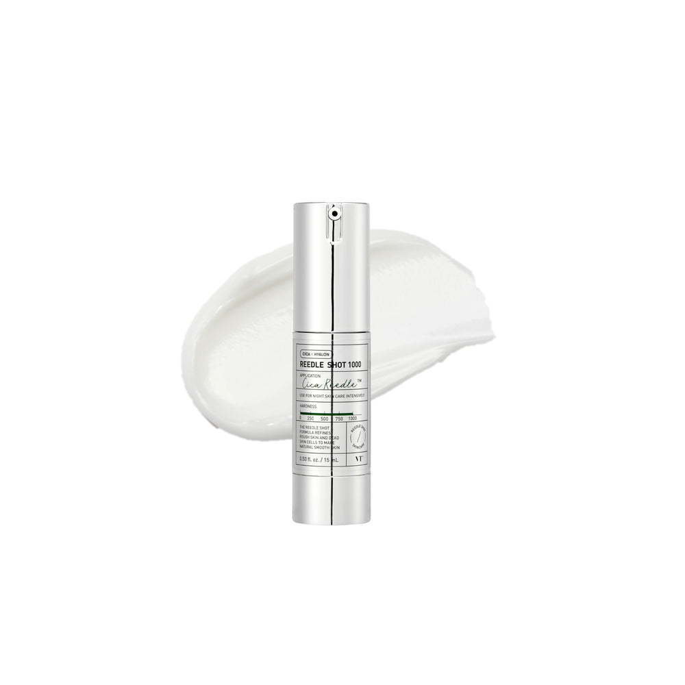 VT COSMETICS CICA Reedle Shot 1000 Essence, bouteille 15 ml prête pour une routine hydratante.