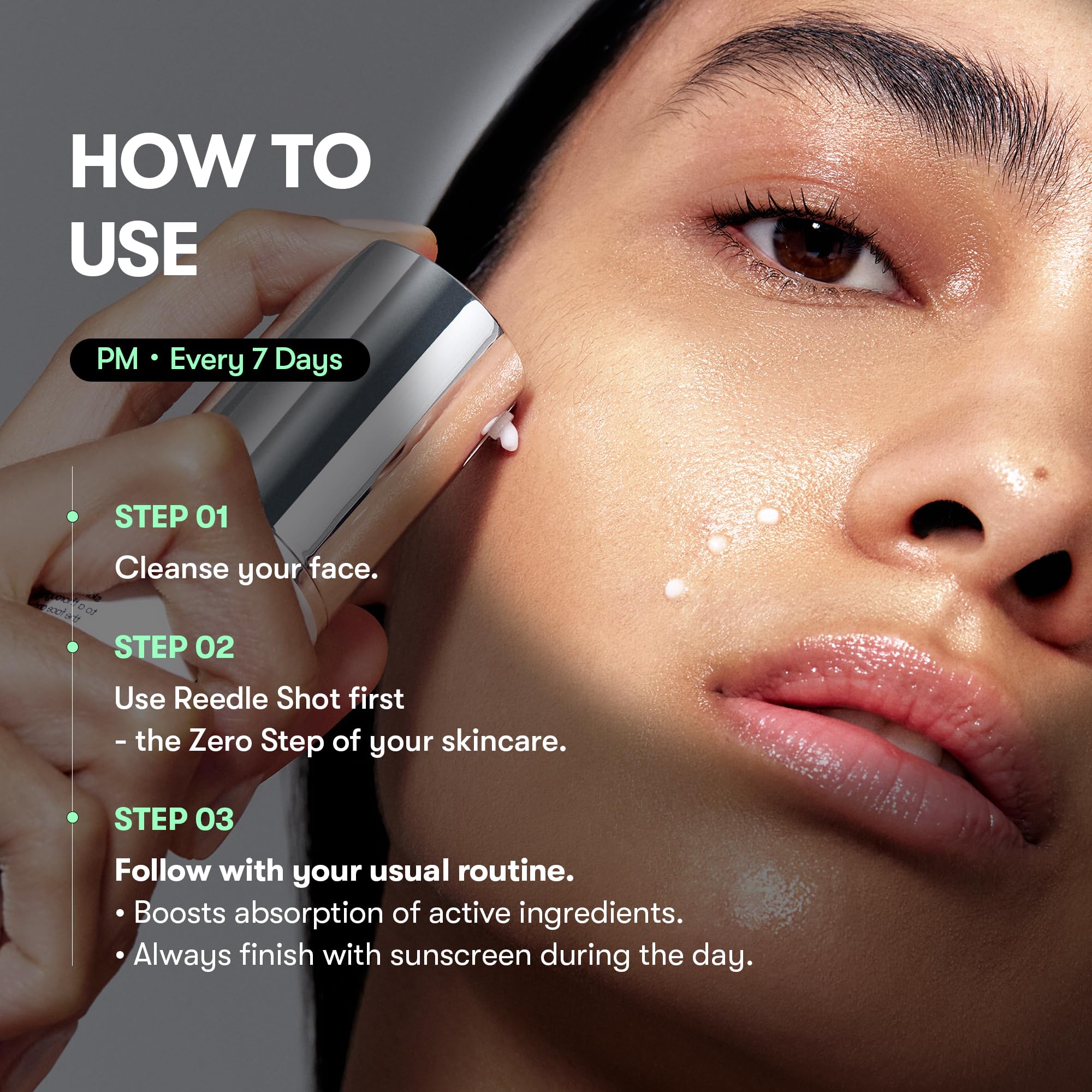 VT COSMETICS CICA Reedle Shot 700 — Absorption améliorée des soins suivants.