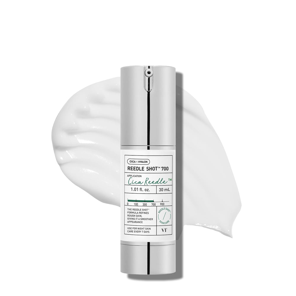 VT COSMETICS CICA Reedle Shot 700 — Bouteille vue de face, soin ciblé des pores.
