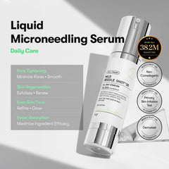 Texture sérum Reedle Shot qui montre une exfoliation douce et efficace.