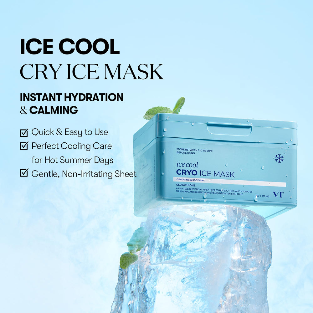 Applying the Cryo Ice Mask sheet delivers instant cooling and soothing effects.