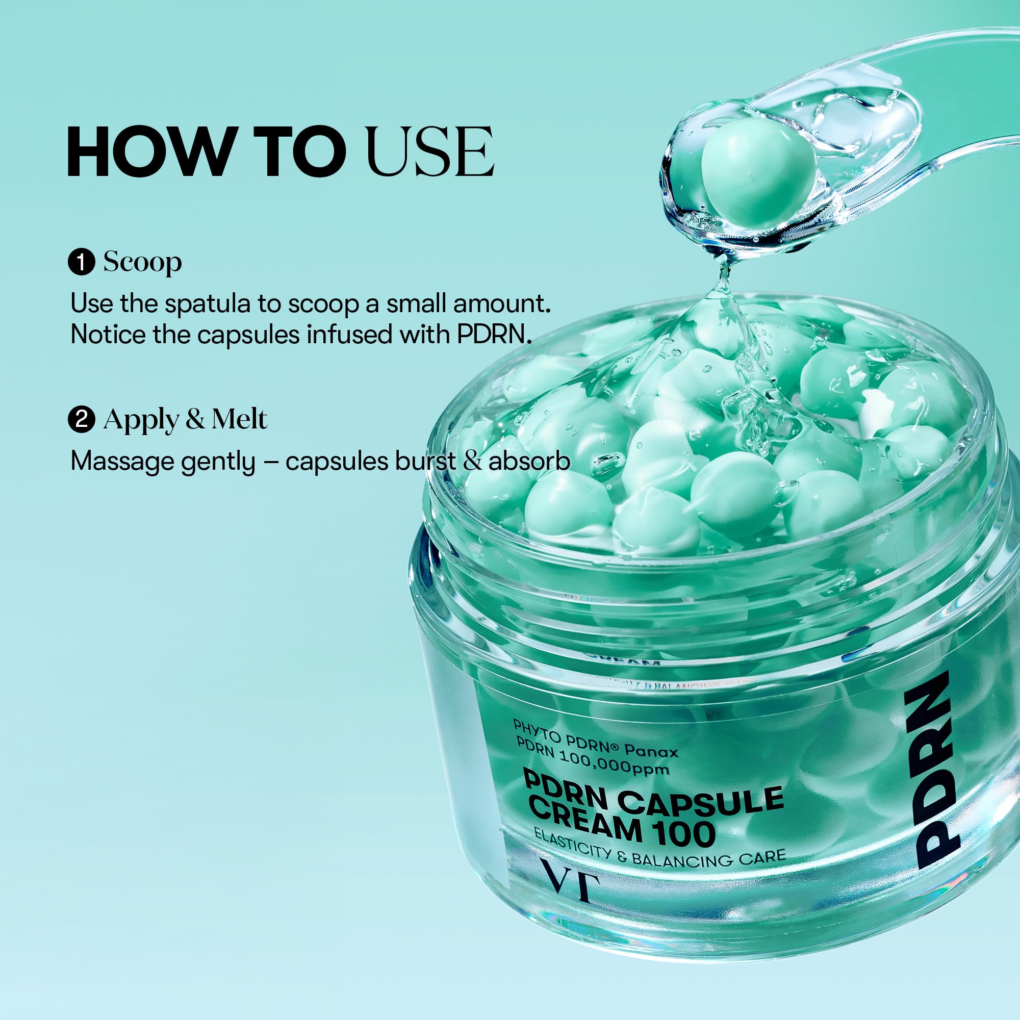 VT COSMETICS – massage visage avec crème PDRN pour hydratation.