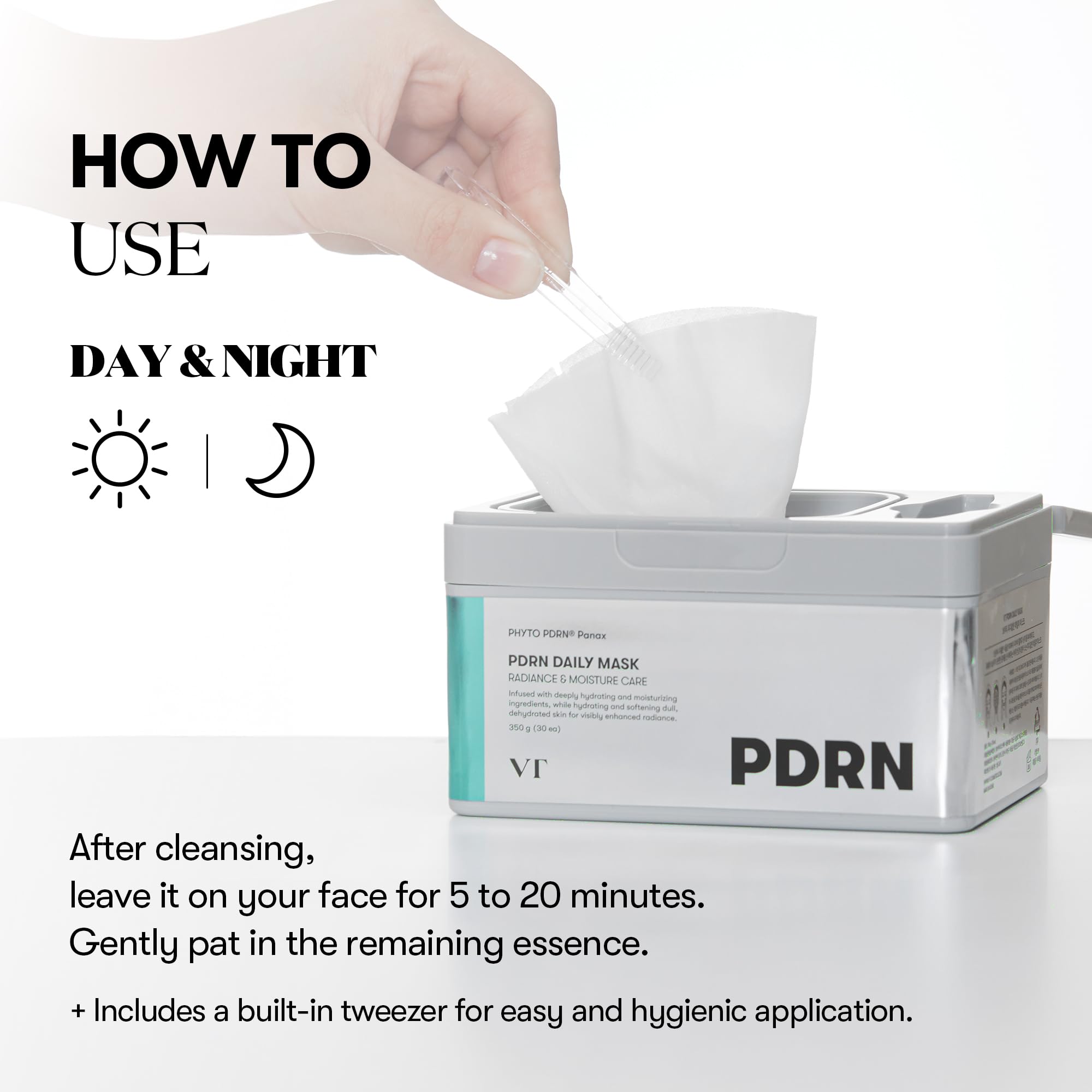 VT COSMETICS PDRN Daily Mask soin rapide le matin, idéal pour les routines pressées