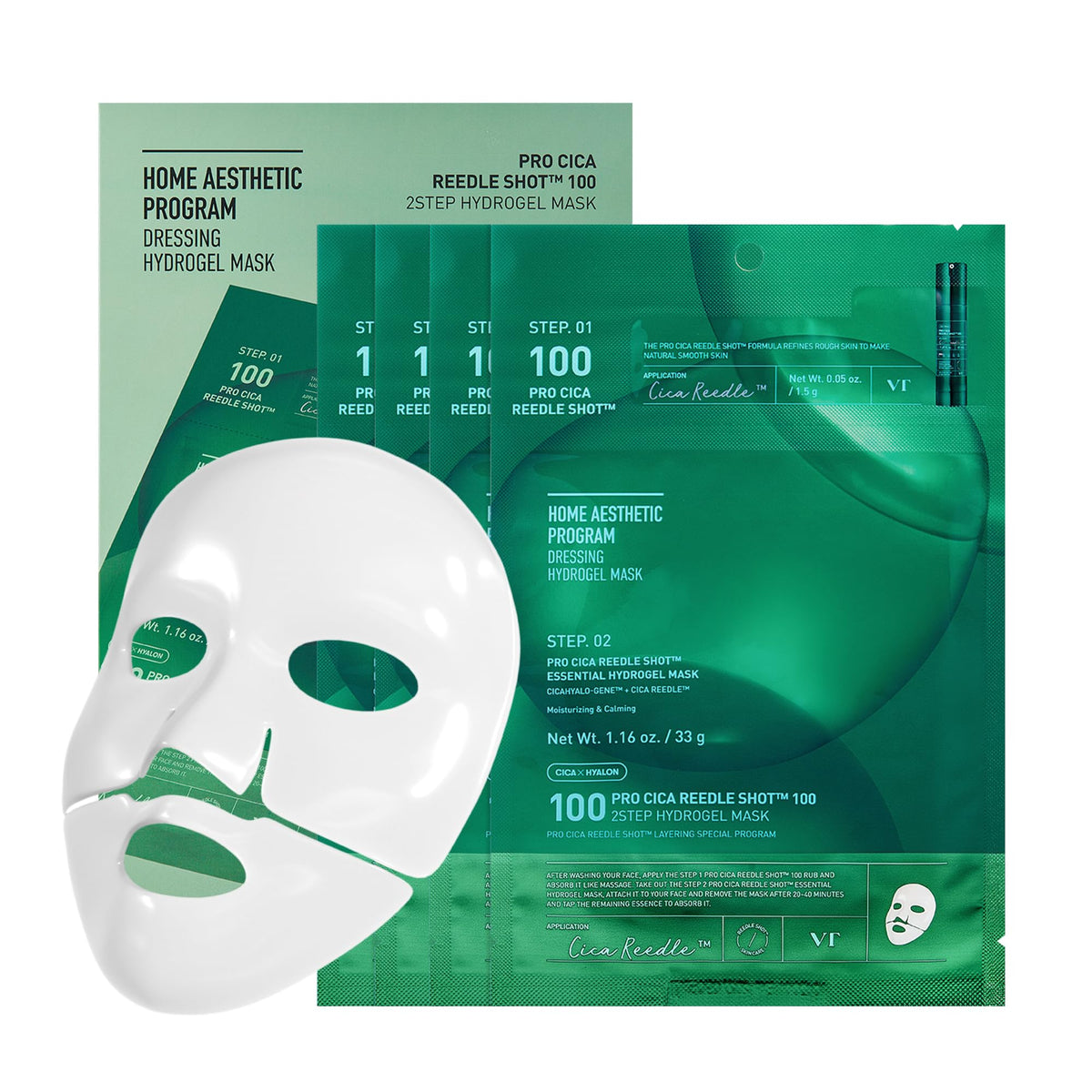 Emballage VT COSMETICS Pro Cica Reedle Shot, pratique et soin apaisant.