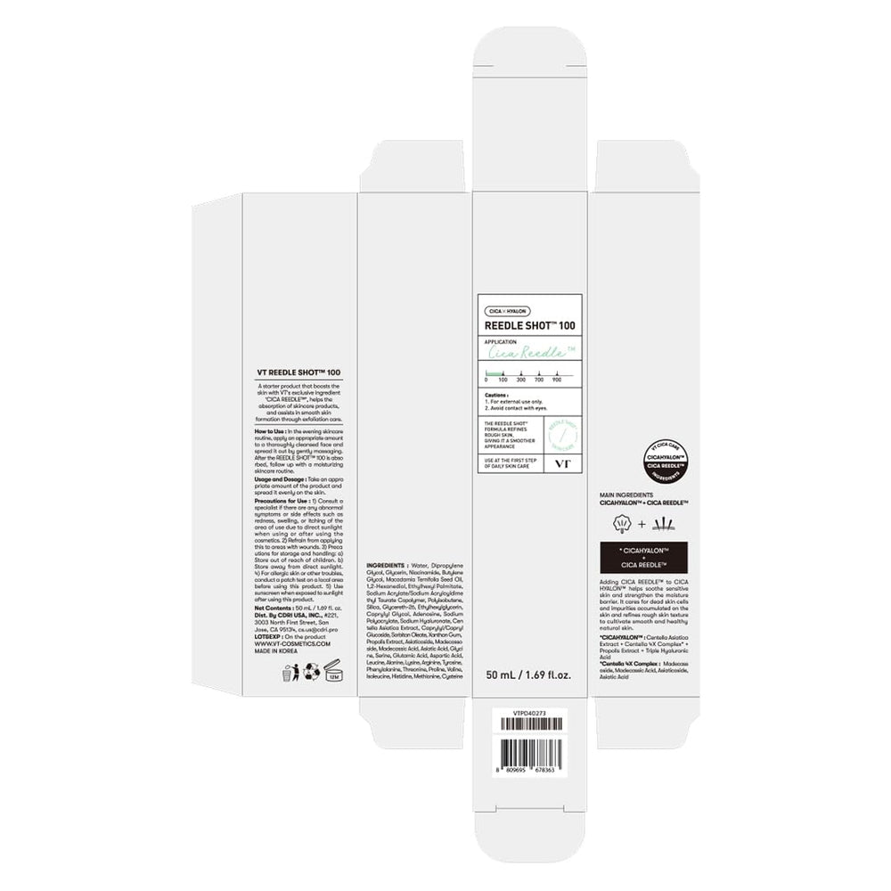 VT COSMETICS Reedle Shot 100 – usage quotidien après nettoyage