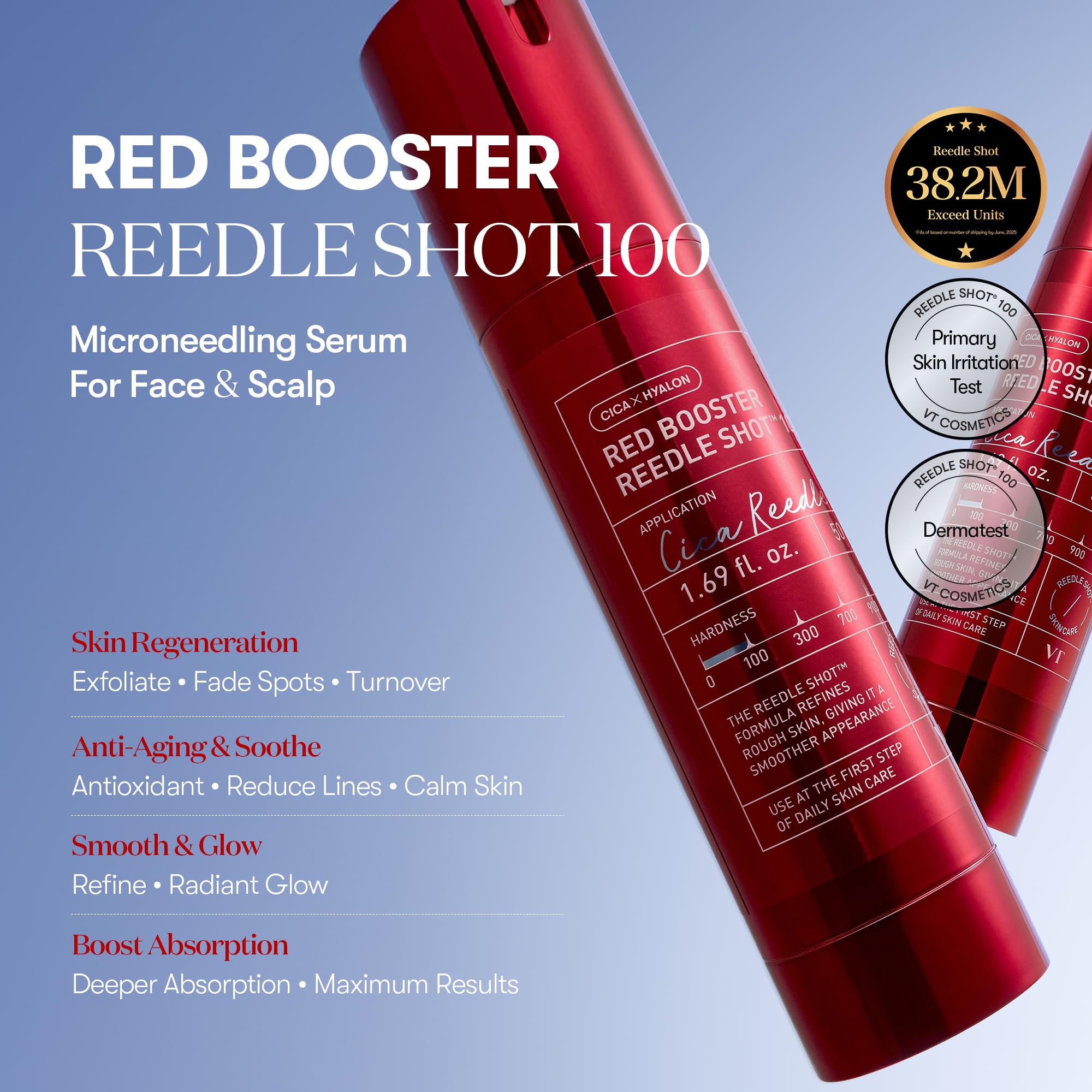 VT COSMETICS Reedle Shot sérum-texture: texture soyeuse et absorption rapide sans gras.