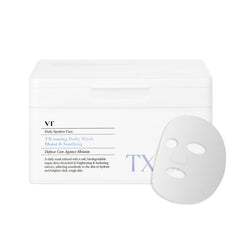 VT COSMETICS TX Toning Daily Mask – emballage élégant pour une routine simple.
