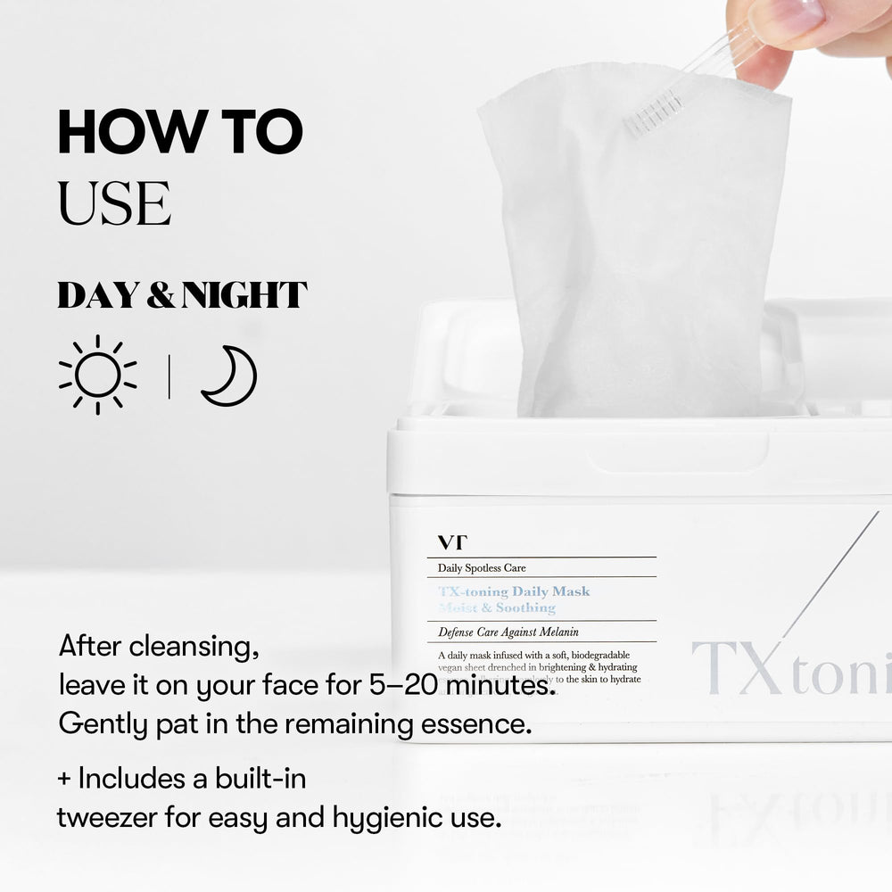 Masque VT COSMETICS TX sans parfum, adapté aux peaux sensibles.