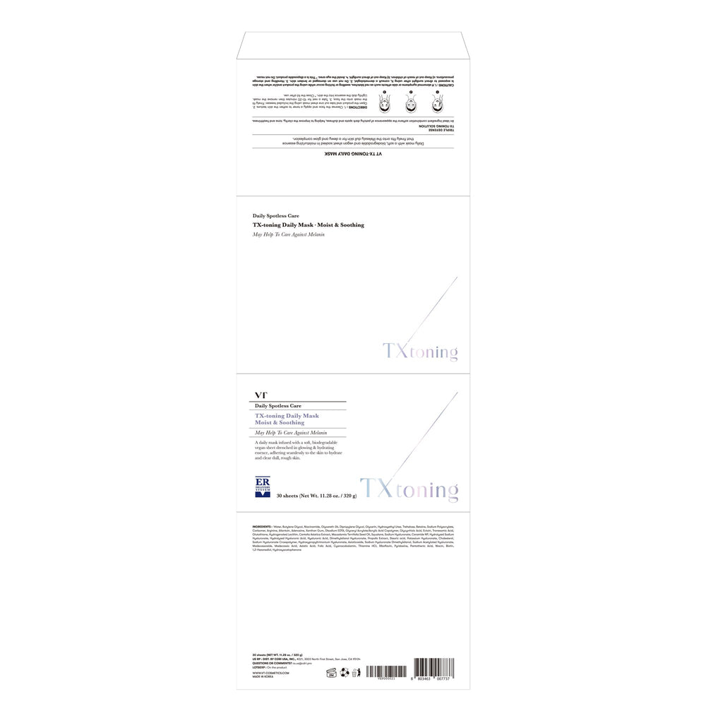 Soin quotidien VT COSMETICS TX Toning Daily Mask pour une peau équilibrée.