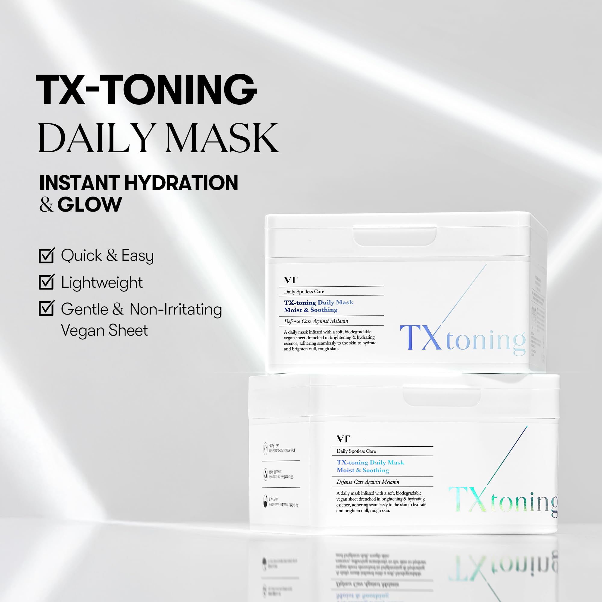 Texture hydratante du masque VT COSMETICS TX pour une peau rafraîchie.