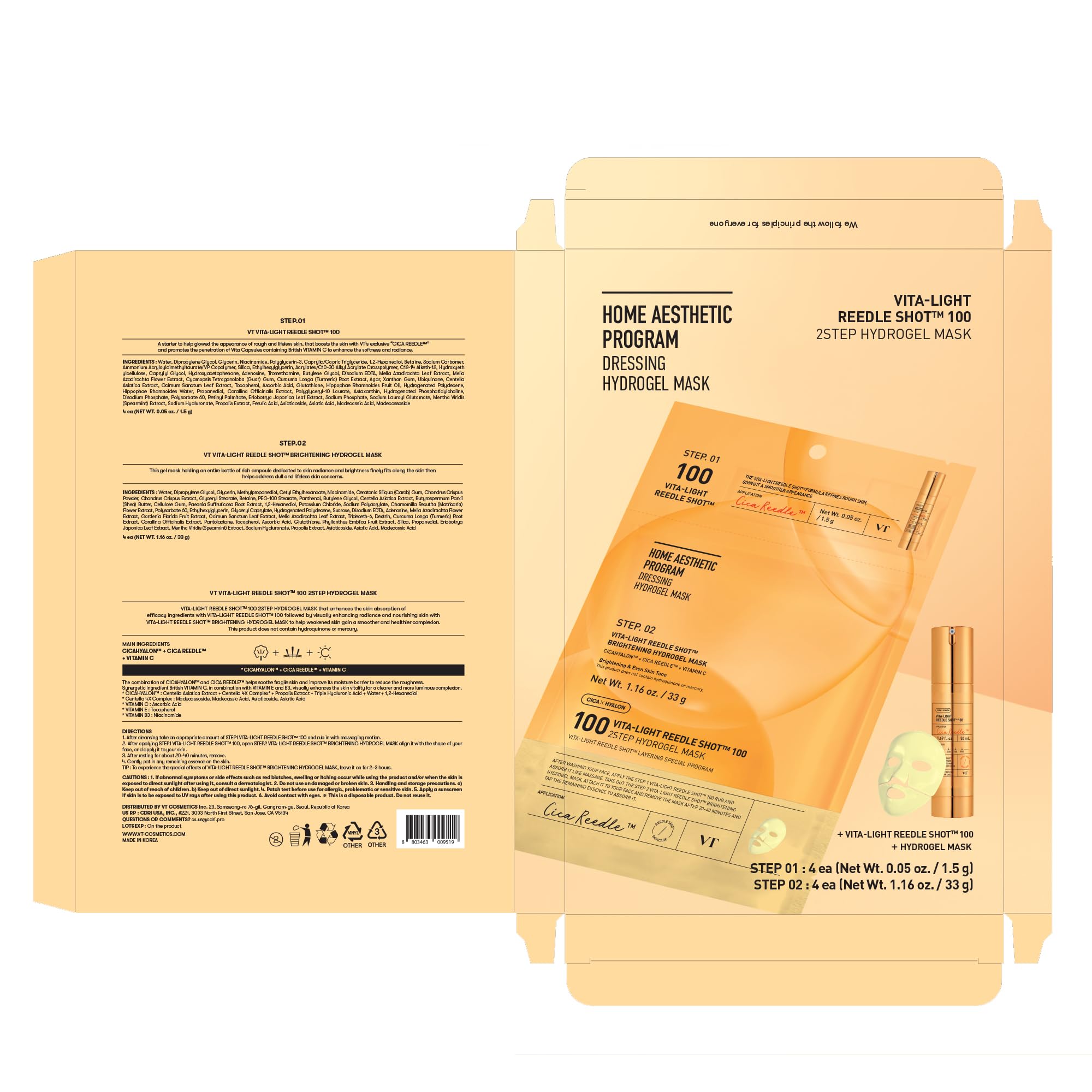 VT COSMETICS Vita-Light Reedle Shot résultats visibles sans sacrifier le confort.