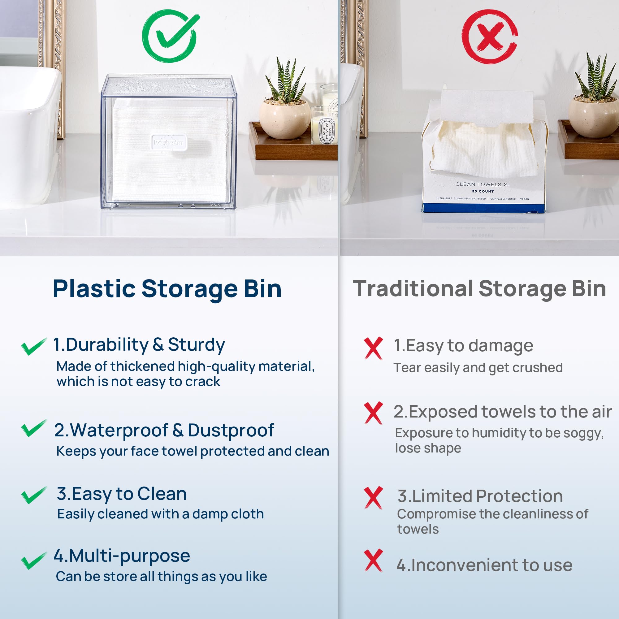 Vtopmart capacité 50 serviettes, solution organisée pour la salle de bain.