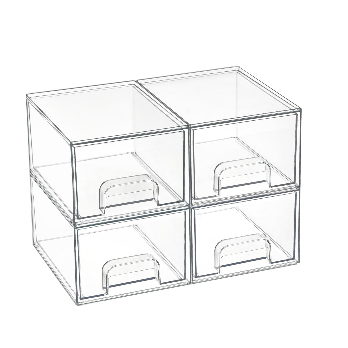 Vtopmart ensemble de quatre boîtes de rangement transparent pour un accès rapide.