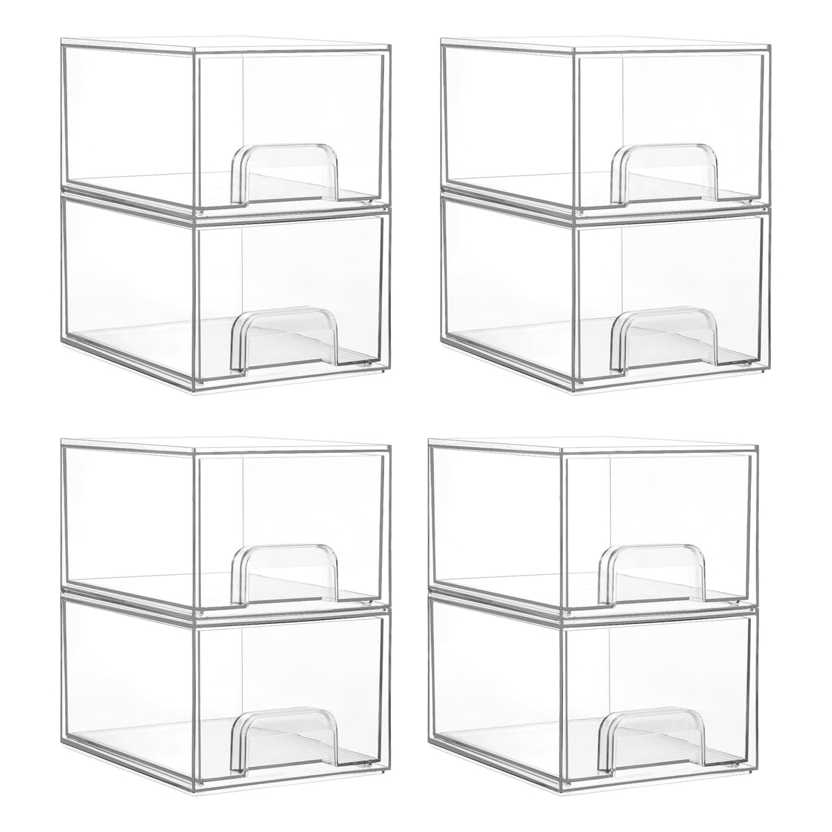 Vtopmart ensemble tiroirs transparents empilables pour optimiser l'espace