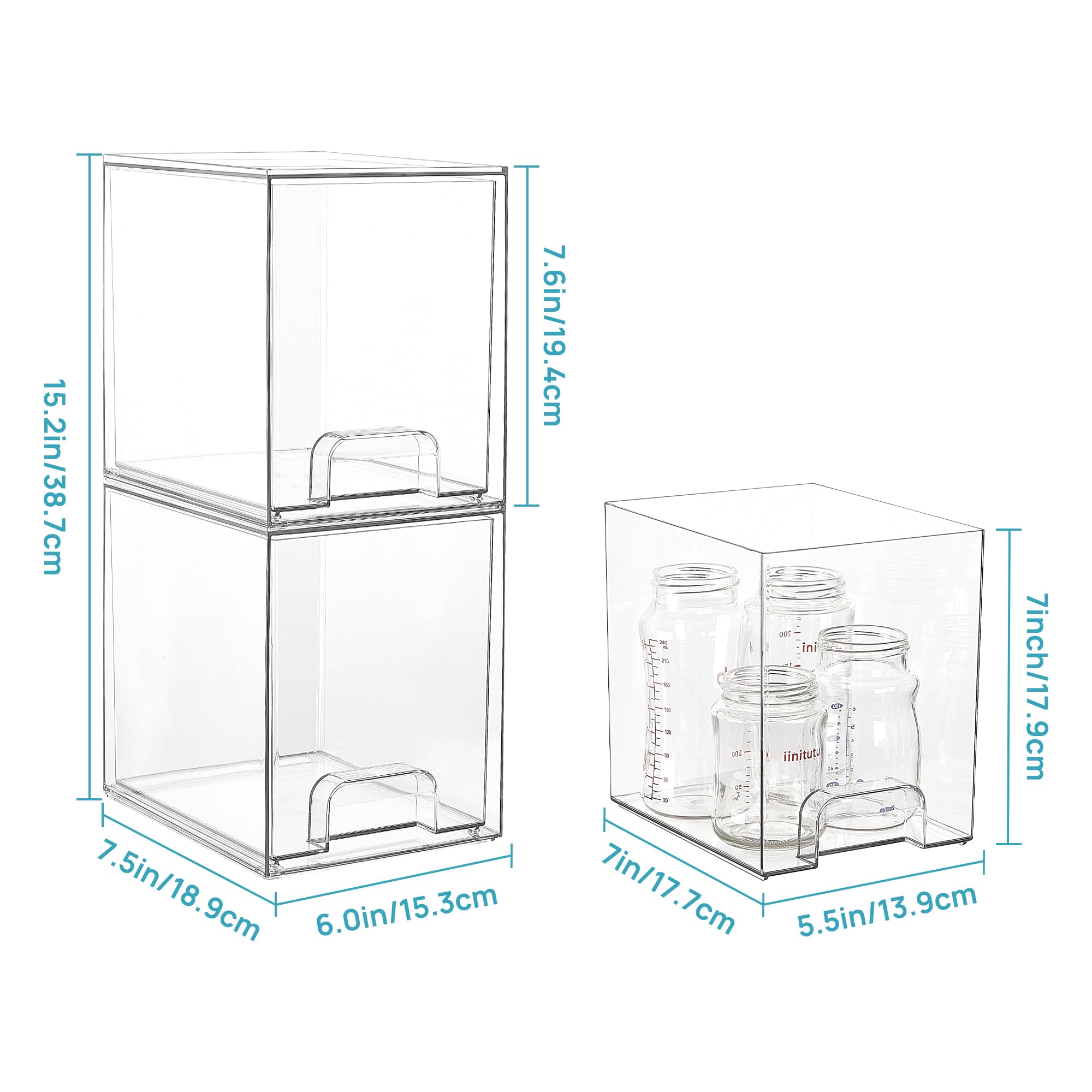 Vtopmart ensemble de tiroirs transparents optimisant l espace sur la coiffeuse