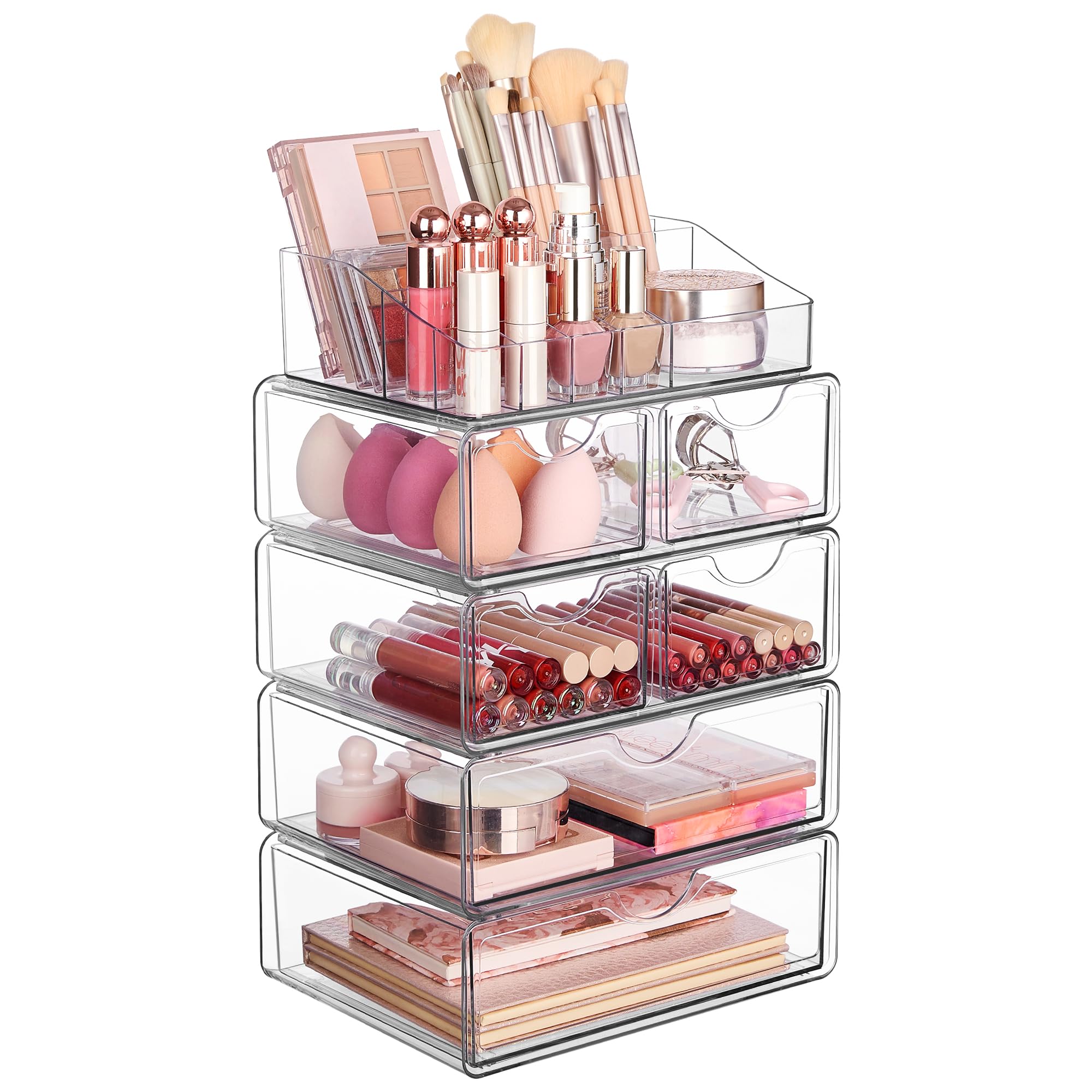Vtopmart Organisateur-maquillage 5 étages transparents facilite le rangement et l'accès rapide.