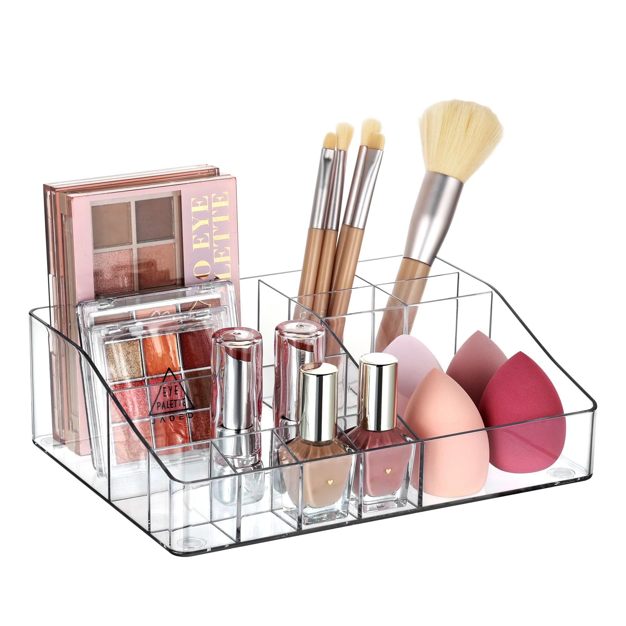 Vtopmart Organisateur maquillage transparent 1 étage, rangement clair et accessible.