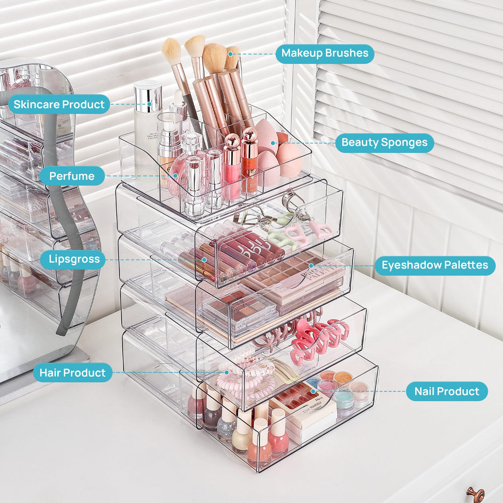 Tiroirs maquillage avec glissières sécurisées Vtopmart
