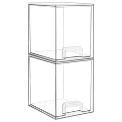 Vtopmart tiroirs transparents emboitables sur plan de toilette, rangement clair.
