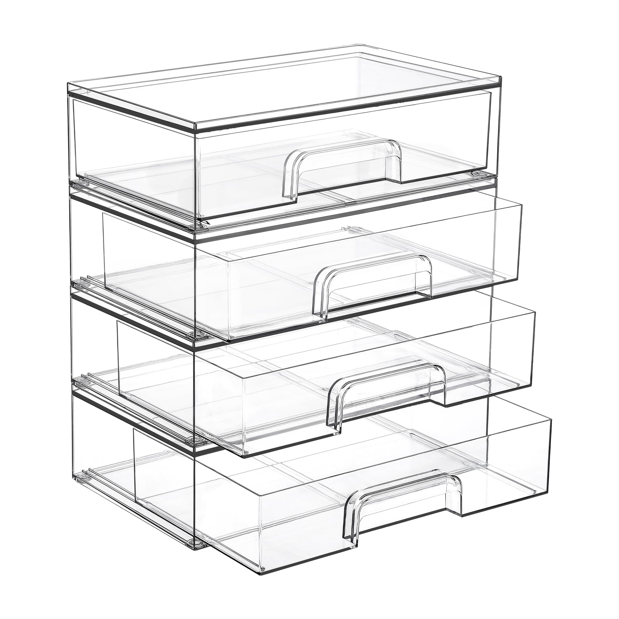 Vtopmart tiroirs transparents empilables, gain de place pratique.