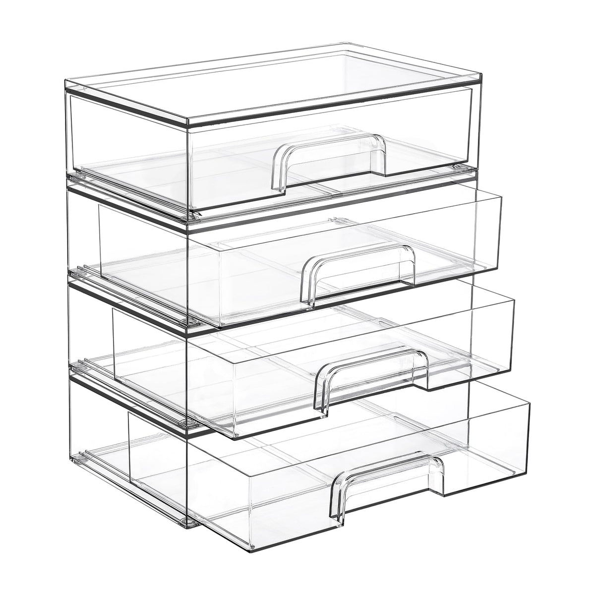 Vtopmart tiroirs transparents empilables, gain de place pratique.