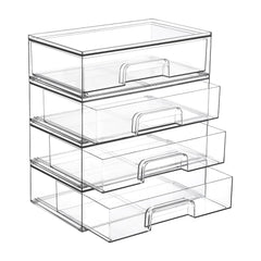 Vtopmart tiroirs transparents empilables, gain de place pratique.