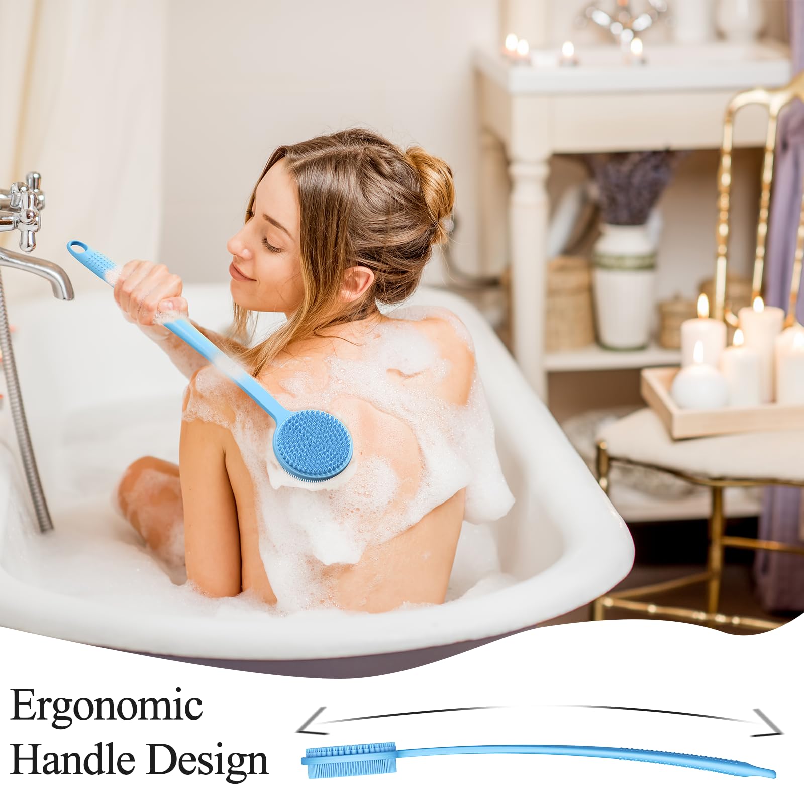 Massage et relaxation pendant la douche avec la brosse.