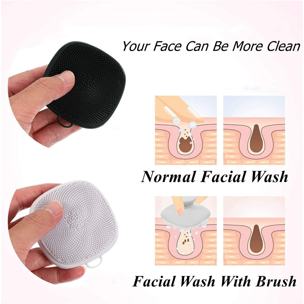 Brosse visage VWMYQ en silicone, poignée anti-dérapante, prise en main sûre pendant le massage.