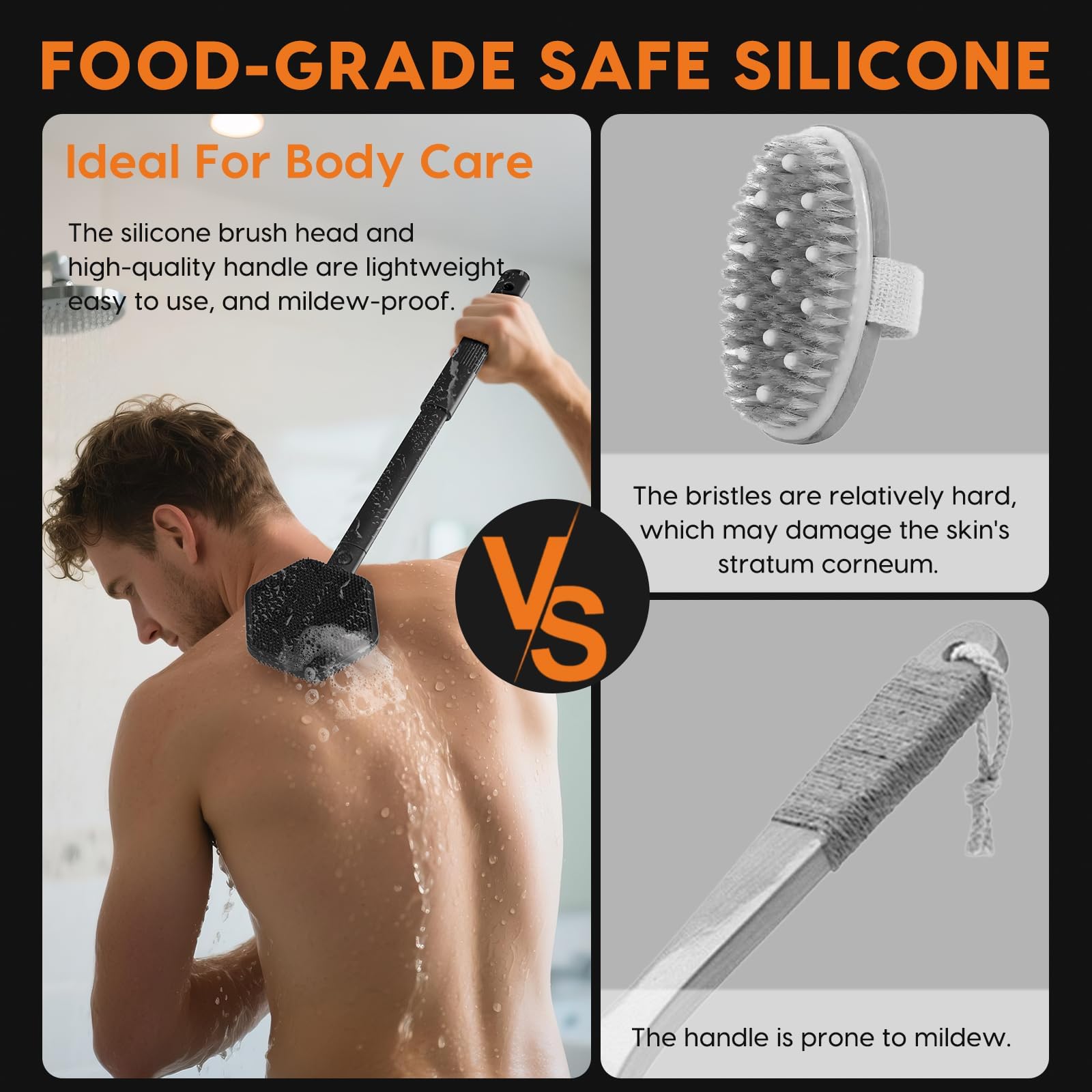 Poignée ergonomique anti-glisse VWMYQ pour une prise sûre sous la douche.
