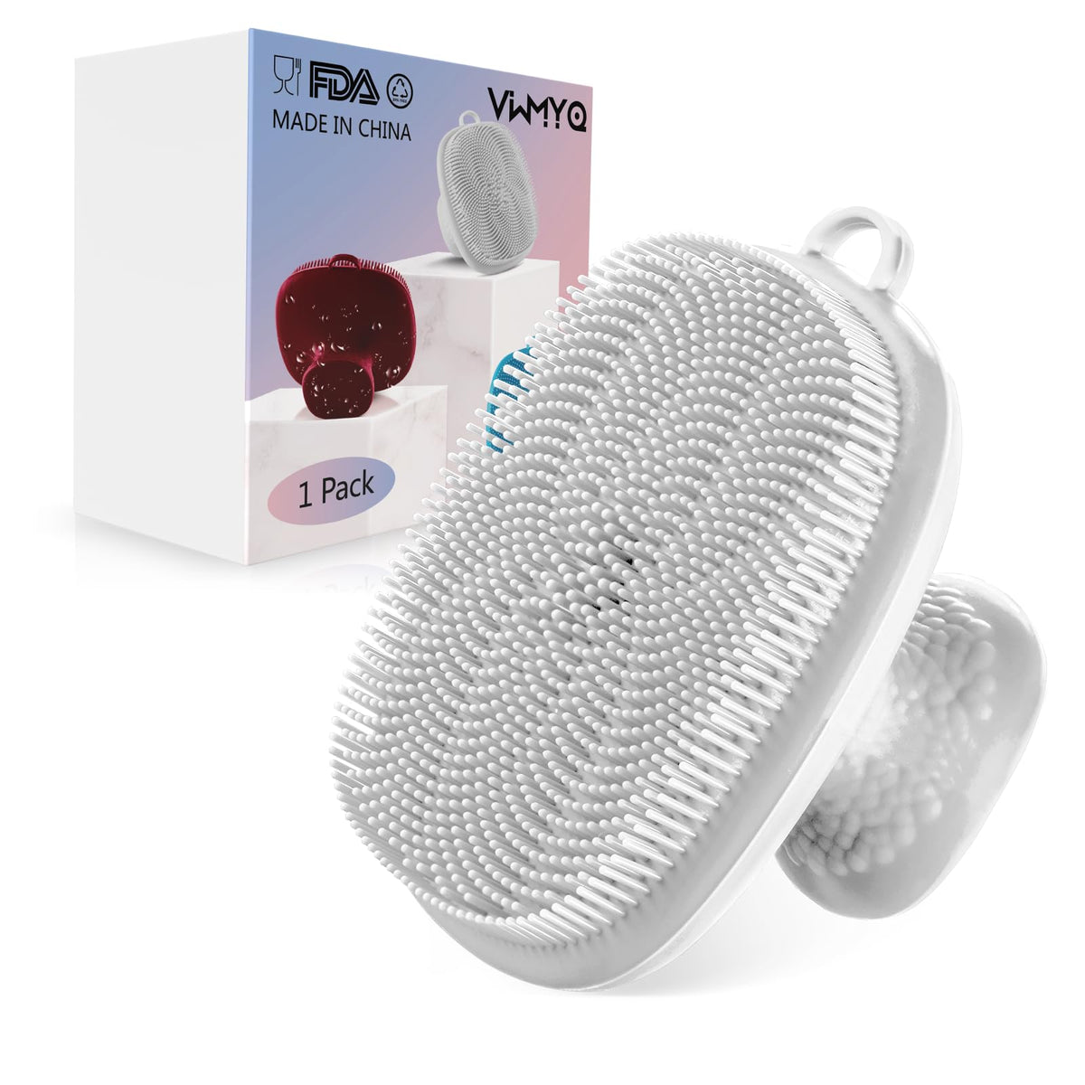 Brosse visage silicone VWMYQ blanche, nettoyage en profondeur et douceur.