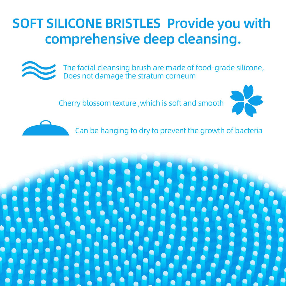 Brosse visage silicone VWMYQ étanche pour routine humide.