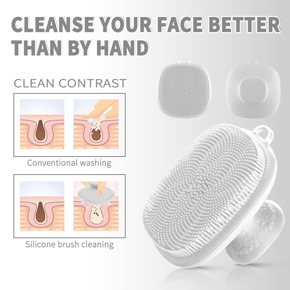 Brosse visage silicone VWMYQ avec trou de suspension pour sécher facilement.