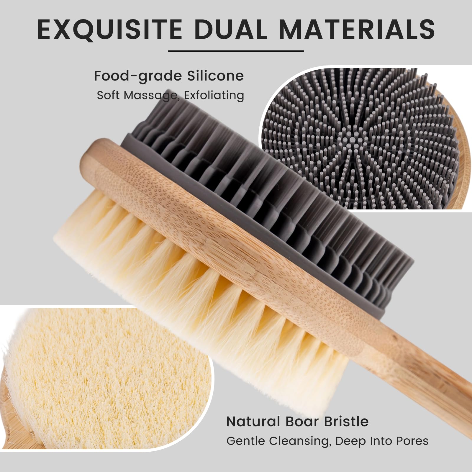 Brosse dos VWMYQ avec nylon haute densité, 200000 poils.