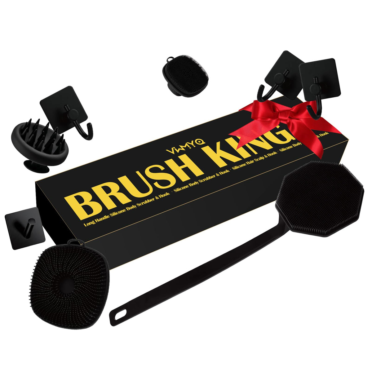 VWMYQ brosse-dos en silicone, masser et nettoyer sous la douche.