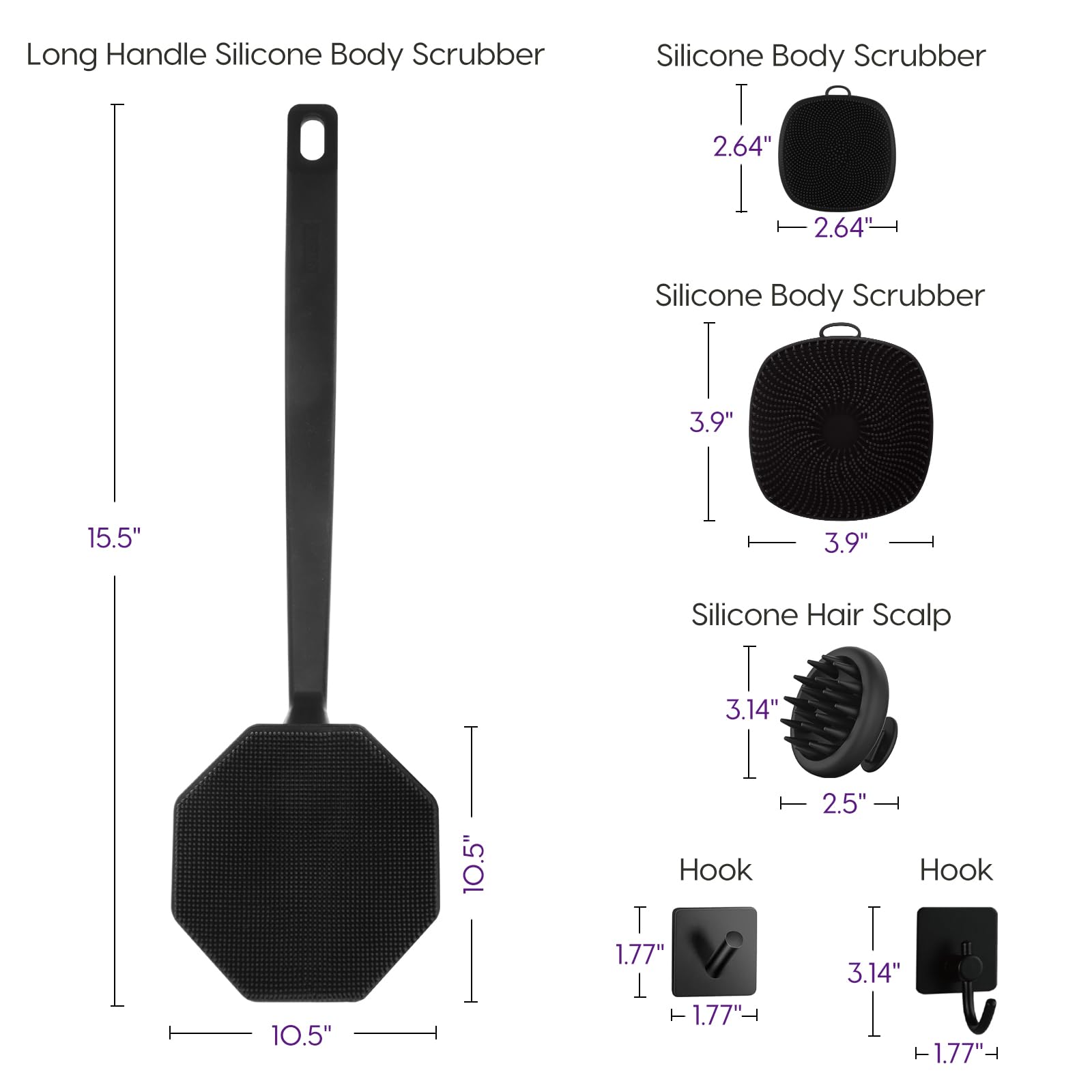 VWMYQ masseur cuir chevelu en silicone pour stimulation du cuir chevelu